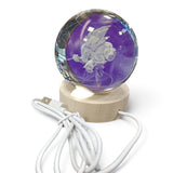 Lampara Esfera 3D Bola Cristal Luz Mesa Noche Personajes