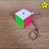 Llavero 3x3 Qiyi Cubo 3 Cm Plano Stickerless Original