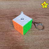 Llavero 3x3 Qiyi Cubo 3 Cm Plano Stickerless Original