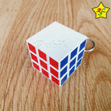 Llavero Cubo 3x3 3cm Magic Cube Funcional Blanco