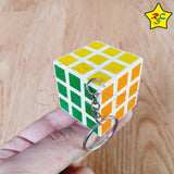 Llavero Cubo 3x3 3cm Magic Cube Funcional Blanco
