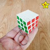 Llavero Cubo 3x3 3cm Magic Cube Funcional Blanco