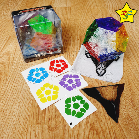 Megaminx Transparente 3x3 Cubo Yuxin + Pegatinas