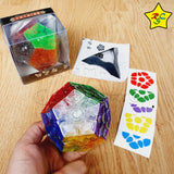 Megaminx Transparente 3x3 Cubo Yuxin + Pegatinas