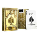 Baraja Poker Metalluxe Dorada Bicycle Magia Metalizada Gold