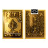 Baraja Poker Metalluxe Dorada Bicycle Magia Metalizada Gold
