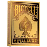 Baraja Poker Metalluxe Dorada Bicycle Magia Metalizada Gold