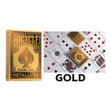 Baraja Poker Metalluxe Dorada Bicycle Magia Metalizada Gold