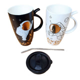 Termo Taza Astronauta Ceramica Mug Espacio Detalle + Pitillo