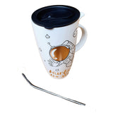 Termo Taza Astronauta Ceramica Mug Espacio Detalle + Pitillo