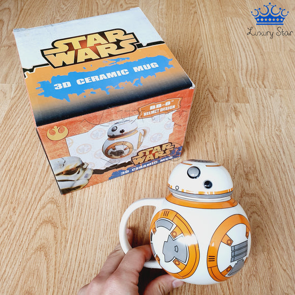Mug Star Wars Bb8 Robot Taza Ceramica Redonda Blanco Regalo
