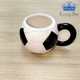 Mug Balon Futbol Ceramica Blanco Negro Detalle Coleccion