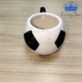 Mug Balon Futbol Ceramica Blanco Negro Detalle Coleccion