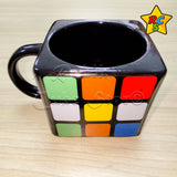 Mug Cubo 3x3 Negro Pocillo Ceramica Coleccion Taza Bebidas