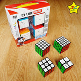 Pack Cubos Rubik 2x2 A 5x5 Qiyi Negro Caja Regalo Speedcube