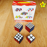 Pack Cubos Rubik 2x2 A 5x5 Qiyi Negro Caja Regalo Speedcube