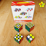 Pack Cubos Rubik 2x2 A 5x5 Qiyi Negro Caja Regalo Speedcube