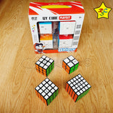 Pack Cubos Rubik 2x2 A 5x5 Qiyi Negro Caja Regalo Speedcube