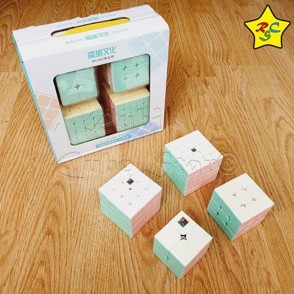 Pack Cubos 2x2, 3x3, 4x4, 5x5 Macaron Pasteles Moyu