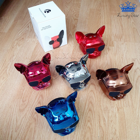 Parlante Perro Pug Bluetooth Gafas Metalizado 10 W Premium
