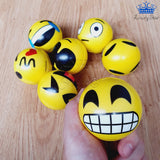 Pelota Antiestres Emojis Espuma Sensorial Relajante Espichar Amarillo