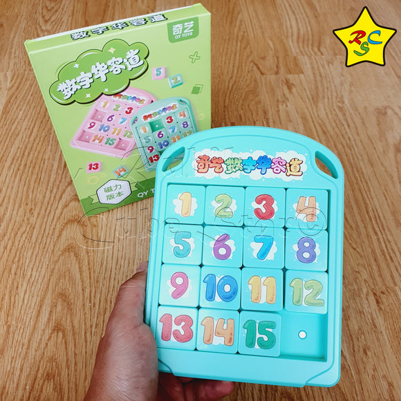 Puzzle 2d Magnetico Azul Klotski Deslizar Qiyi 16 Numeros