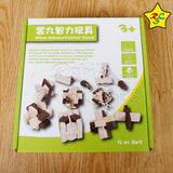 Set Puzzles Ensamblar Madera Desarmar Destreza Mental X9