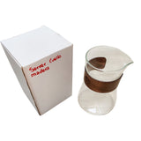 Server Coffee Jarra Vidrio Cuello Madera Cafe Baristas