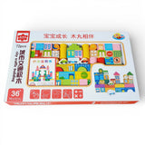 Set Bloques Construcción Madera x72 Piezas Infantil Bebes