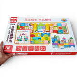 Set Bloques Construcción Madera x72 Piezas Infantil Bebes