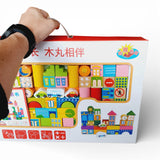 Set Bloques Construcción Madera x72 Piezas Infantil Bebes