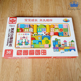 Set Bloques Construcción Madera x72 Piezas Infantil Bebes