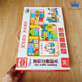 Set Bloques Construcción Madera x72 Piezas Infantil Bebes