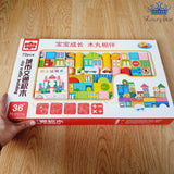 Set Bloques Construcción Madera x72 Piezas Infantil Bebes