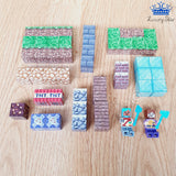 Set Bloques Magneticos Minecraft x50 Piezas Construccion 3d Azul o Verde