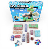 Set Bloques Magneticos Minecraft x50 Piezas Construccion 3d Azul o Verde