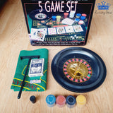 Set De Poker Ruleta Dados 5 Juegos En 1 En Caja Metalica