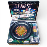 Set De Poker Ruleta Dados 5 Juegos En 1 En Caja Metalica