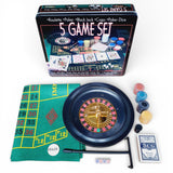Set De Poker Ruleta Dados 5 Juegos En 1 En Caja Metalica