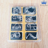 Set Puzzles Metalico X8 Rompecabeza Alambre Logica Destreza