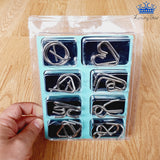 Set Puzzles Metalico X8 Rompecabeza Alambre Logica Destreza