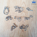 Set Puzzles Metalico X8 Rompecabeza Alambre Logica Destreza