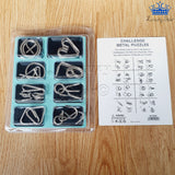 Set Puzzles Metalico X8 Rompecabeza Alambre Logica Destreza