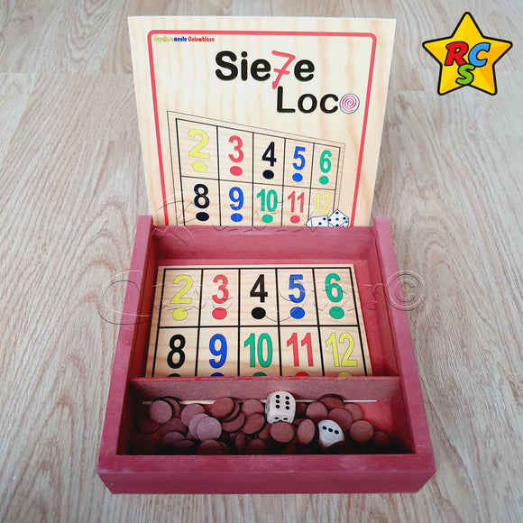 Juego De Mesa Siete 7 Loco Madera Azar Familia Amigos