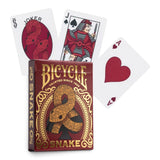 Cartas Poker Snake Bicycle Rojo Dorado Elegante Cardistry