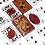 Cartas Poker Snake Bicycle Rojo Dorado Elegante Cardistry