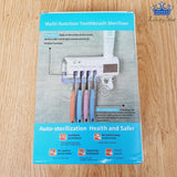 Soporte Esterilizador UV Cepillo Dientes Dispensador Crema Hogar