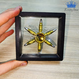 Fidget Spinner Metalico Antiestres Tornasol Dorado Formas
