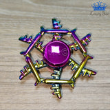 Fidget Spinner Metalico Antiestres Tornasol Dorado Formas