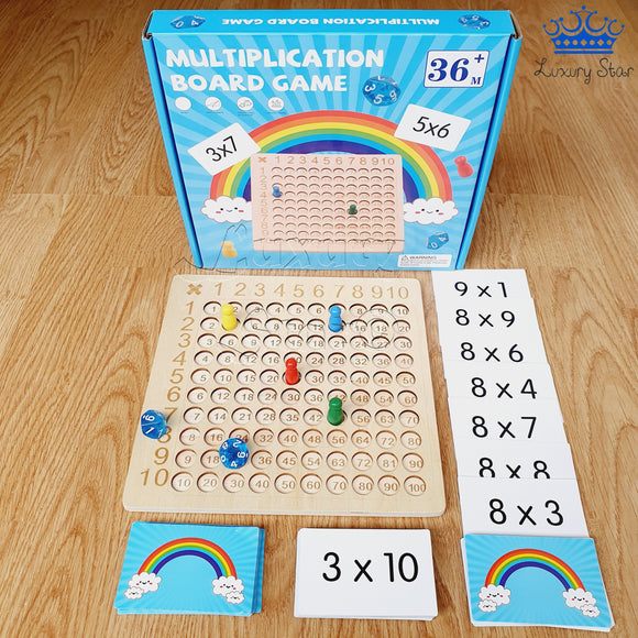 Tablas Multiplicar Aprende Matematicas Madera + Tarjetas